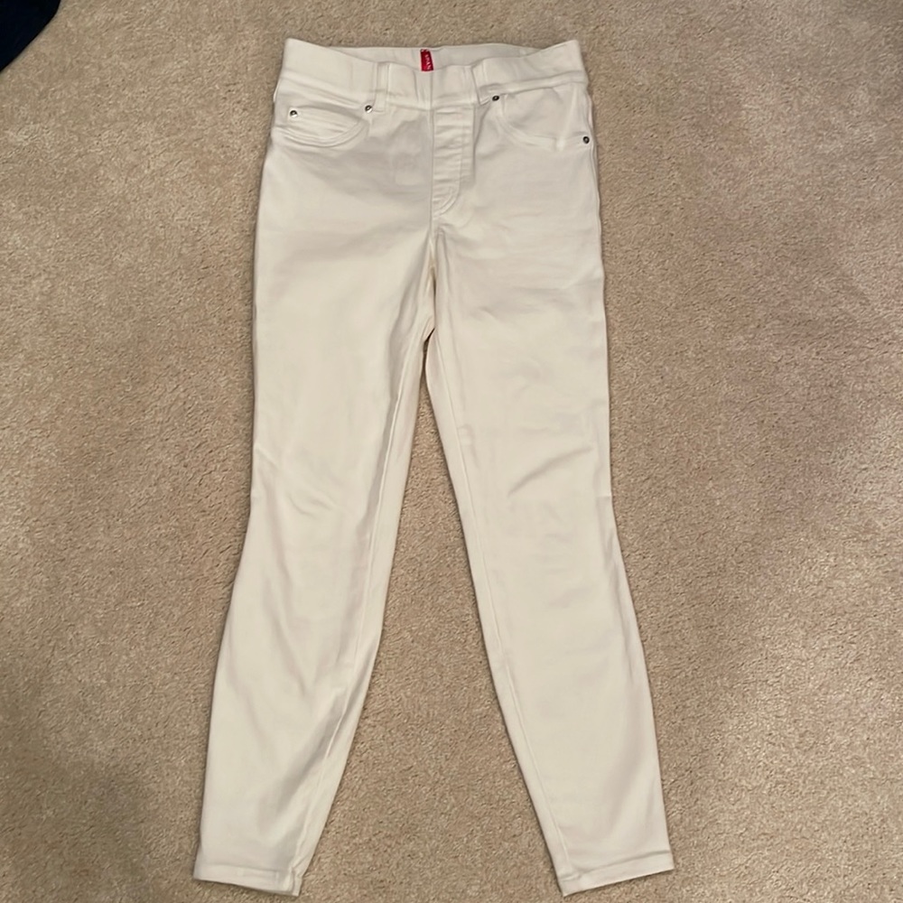 Spanx ankle skinny jeans white